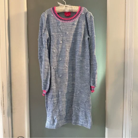 NWT Lilly Pulitzer Mini Verna Blue knit sweater dress Girls L 8/10